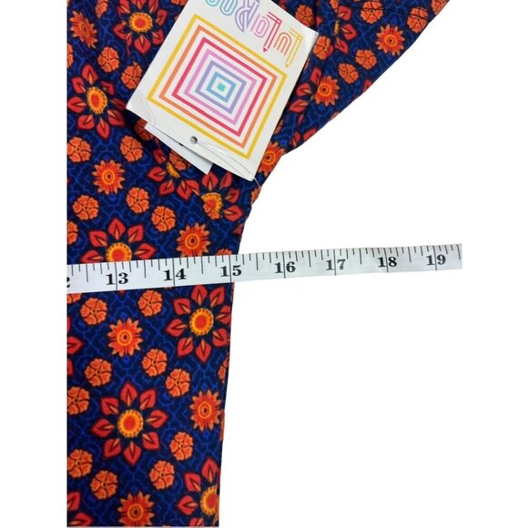 Lularoe Julia Women's Long Navy Blue & Orange Design Dress - Picture 3 of 6